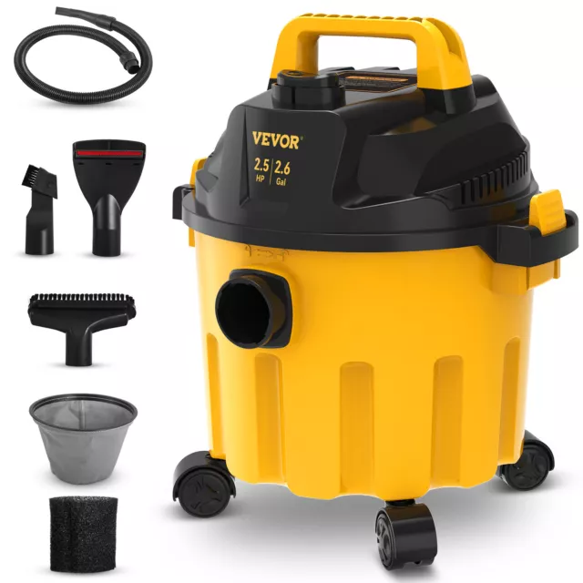 VEVOR Wet Dry Vac Vacuum Cleaner 2.6 Gallon 2.5 Peak HP 3-in-1 Blower Cleaner