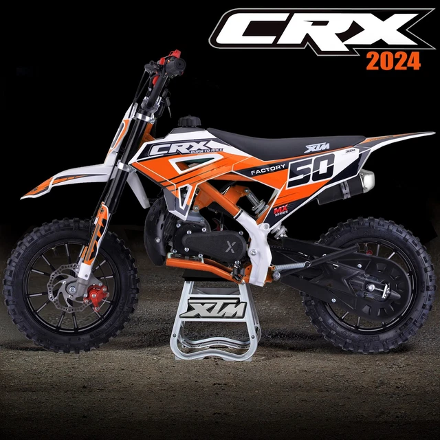 XTM CRX 2024 Kids 49cc 50cc Petrol 2-Stroke Mini Dirt Bike Colour Coded Orange