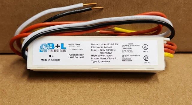 B+L Technologies 28W 120V NU6-1128-PSS ELECTRONIC BALLAST
