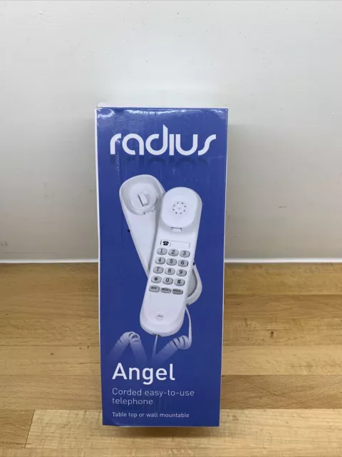 Radius Angel Illuminated Keypad Corded Wall Moutable Gondola Type Phone White BT