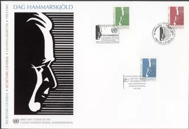 UNO Trio Brief 67 Dag Hammarskjöld 2001 Ersttagesbrief/FDC #IX282