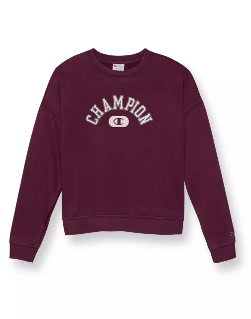 Champion Sweatshirt Womens Powerblend Vintage Wash Crew Loose Fit Long Sleeve