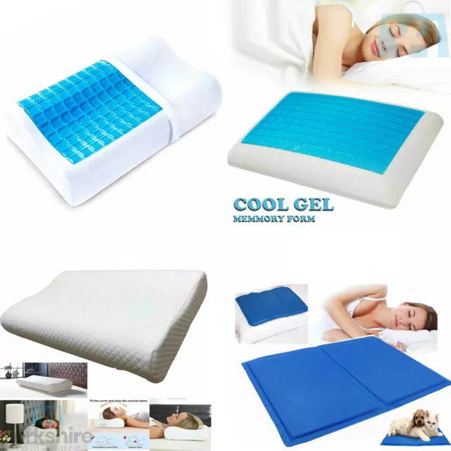 Orthopedic Cool Gel Sleep Pillows Head Neck Back Support Contour Memory Foam New