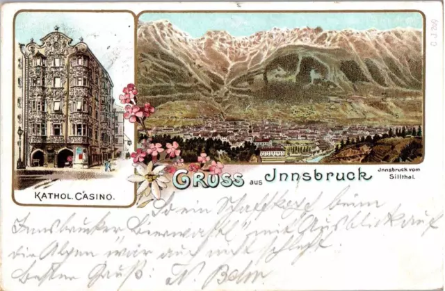 Color Ansichtskarte - Gruss aus Innsbruck - gestempelt