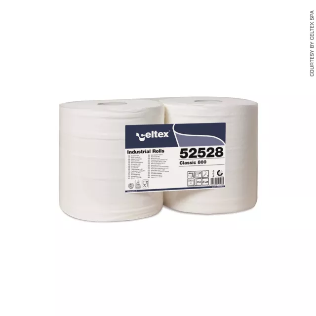 Par Rotoloni Industrial Classic 800 Rasgados 2 Capas Celtex Papel Lisa