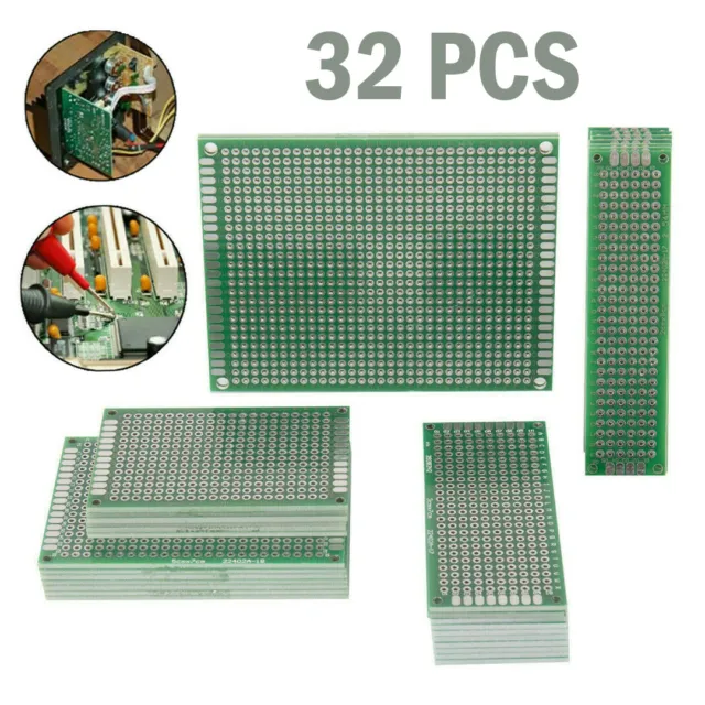 32PCS 5 Sizes DIY Prototype Strip Copper PCB Printed Circuit Board Stripboard