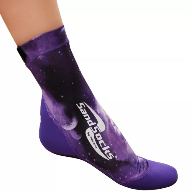 Sand Socks Classic High Top Neoprene Athletic Socks - Purple Galaxy
