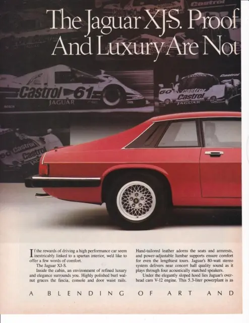 1991 Jaguar XJ-S 2 pg Print-Ad/ Great Art