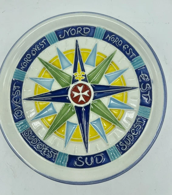 Medieval Nordic Cross In Compass Colorful Italy Luciano Wall Hanging 6”
