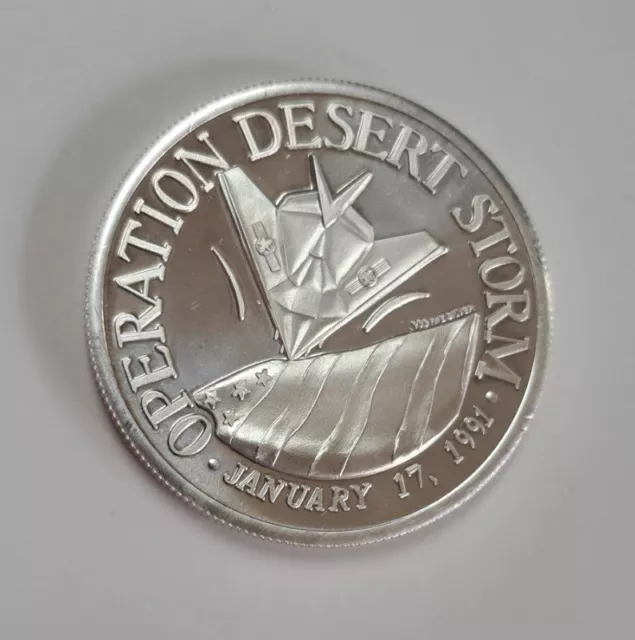 Operation Desert Storm 1 Troy Ounce .999 Pure Silver Coin