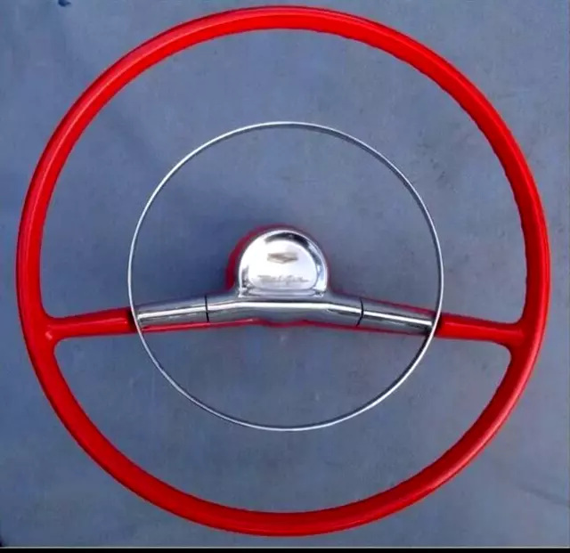 Chevrolet Bel Air Or 210 Your Choice 1957 Original Steering Wheel Red Re-done