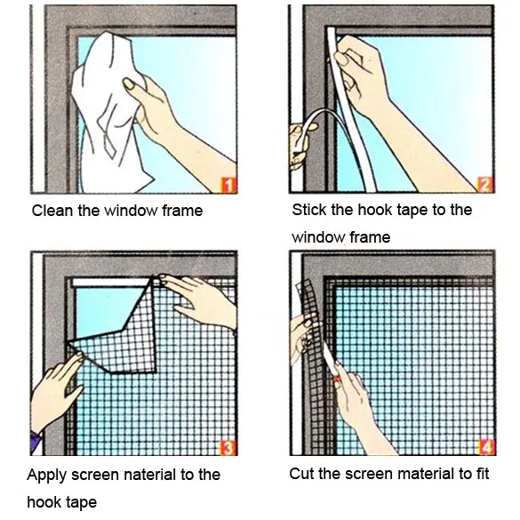 T0# 200x150cm Window Gauze Mesh Easy To Install Anti-Mosquito with Tape Home Tex