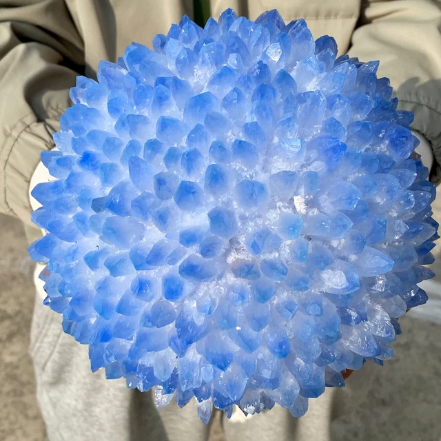 8.8LB New Find BLUE Phantom Quartz Crystal Cluster Mineral Specimen Healing 6