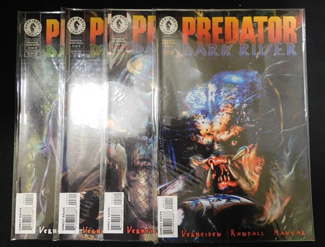 Predator Dark River 1-4 Dark Horse Comic Set Complete Verheiden Kim 1996 Vf/Nm