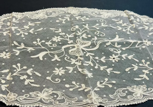 Vintage Antique Handcraft Lace Doily Victorian Heirloom Simple Motifs D’esprit
