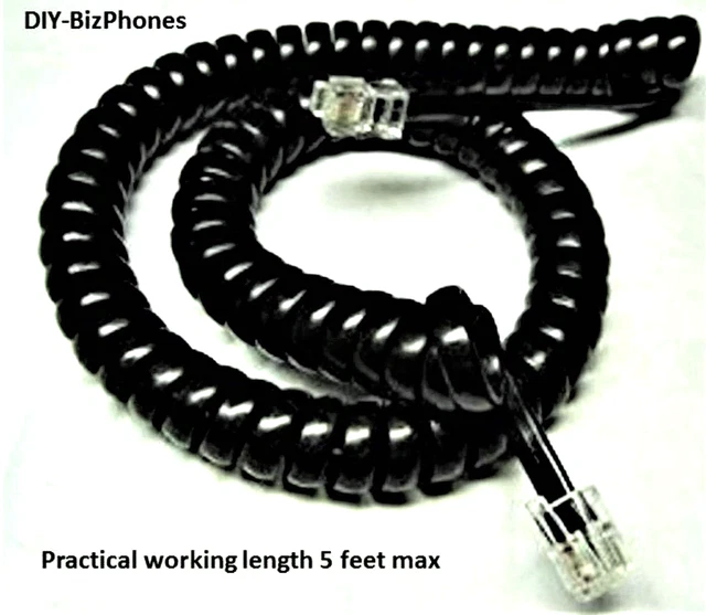 10-Pack Lot Avaya Handset Receiver Curly Phone Cord Partner 6D 18D Black 9 Ft