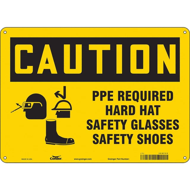 CONDOR 468P29 Safety Sign,10 inx14 in,Aluminum