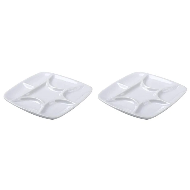 JEWEDECO 2er Set Edelstahl-Farbpaletten - 12 Fächer Für Aquarell & Acrylfarben | Künstlerbedarf