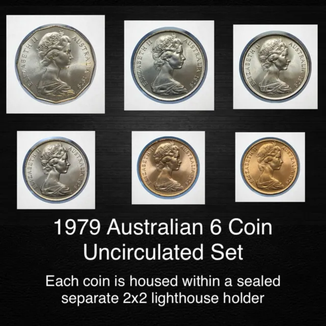 Royal Australian Mint 1979 Uncirculated Decimal  6 X Coin Set