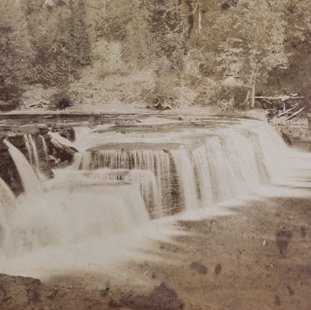 Mill Dam Trenton Falls New York Stereoview c1870 Antique Waterfall Photo NY B879