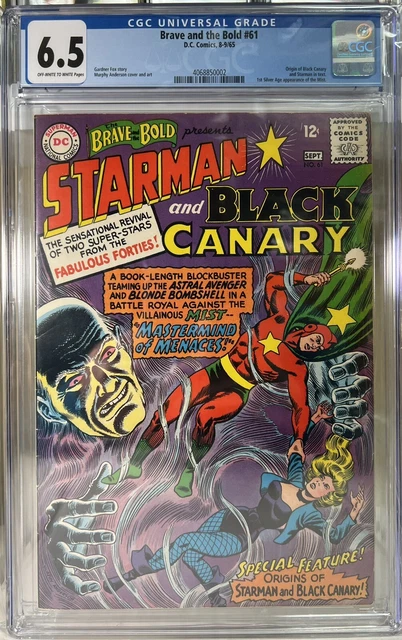 Brave and the Bold #61 - CGC 6.5 FN+ OW/W! Origin of Black Canary and Starman!