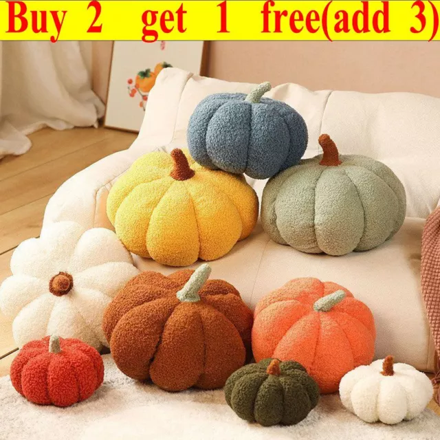 Cute Halloween Pumpkin Decoration Plush Pillow Soft Velvet Pumpkin Autumn Fall