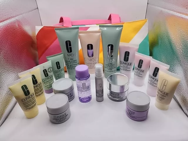 Lote de 18 piezas Clinique Skincare con bolsa de regalo máscara limpiador de espuma