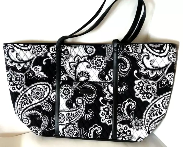 NWT Vera Bradley Trimmed Vera Traveler Tote Bag Weekender in Midnight Paisley 3