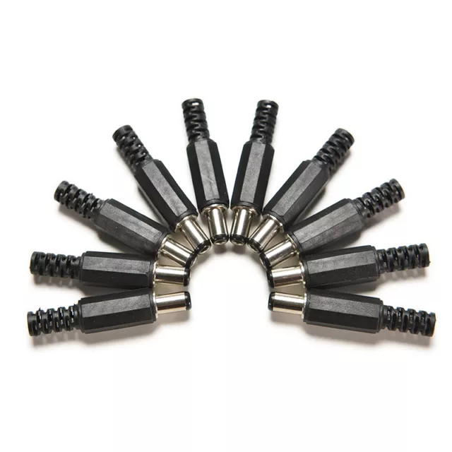 10X 2.5mm/5.5mm with Black color tip male DC power plug connectors for CCTV G'EL