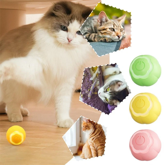 Interactive Cat Toys Ball USB Rechargeable Smart Automatic Kitten Rolling M4J9