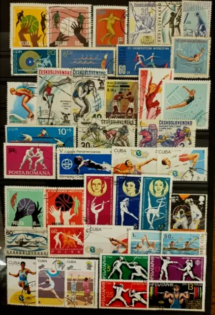 Lot de 41 Timbres Thématique "Sports" (THE 492)