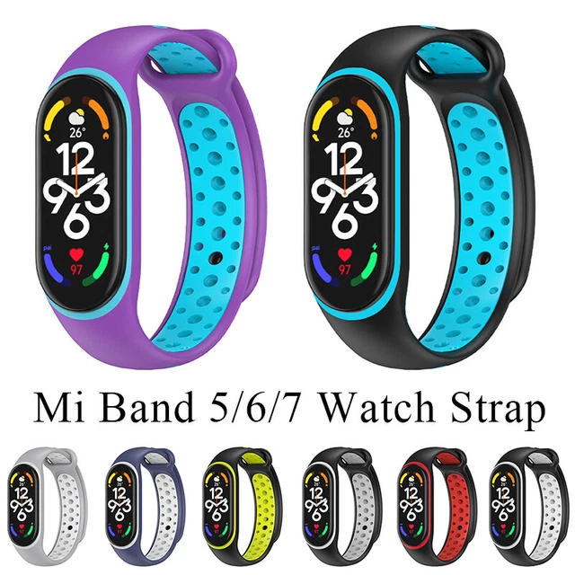 Fit Xiaomi Mi Band 5/6/7 Bracelet En Silicone Watchband Wristband Strap 》