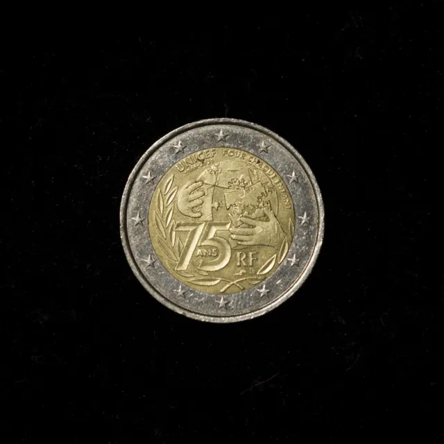 Pièce de monnaie 2 euros commémorative française 2021 - 75 ans de l'UNICEF - TB