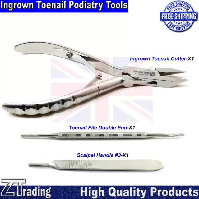 Podologia Manicure Pedicure Incarnite Punta Unghie File Tronchesino Pinza Kit