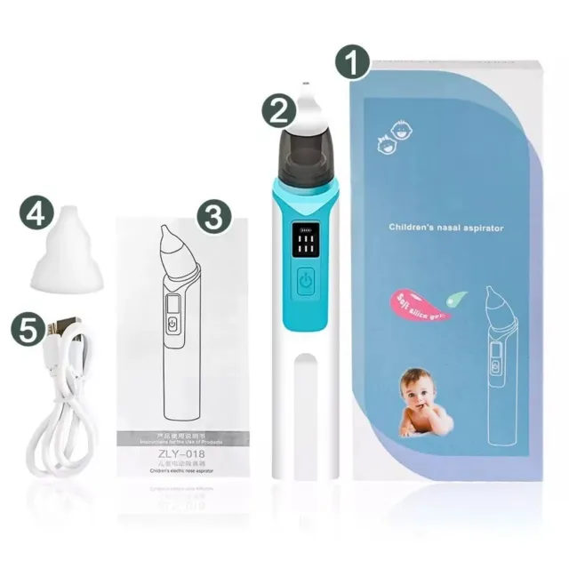 Electric Newborn Baby Nasal Aspirator Nose Cleaner Safe Snot Silicone Sucker 4W