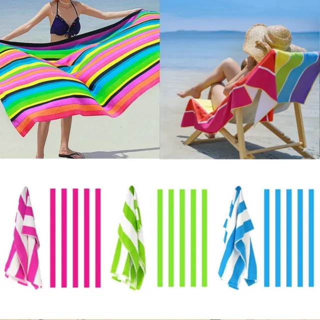 Striped Extra Large Microfibre Lightweight Beach Towel Quick Dry Travel Towel