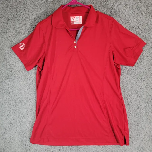 Chick-Fil-A Polo Shirt Womens XL Red Short Sleeve OOBE Team Style Uniform Work