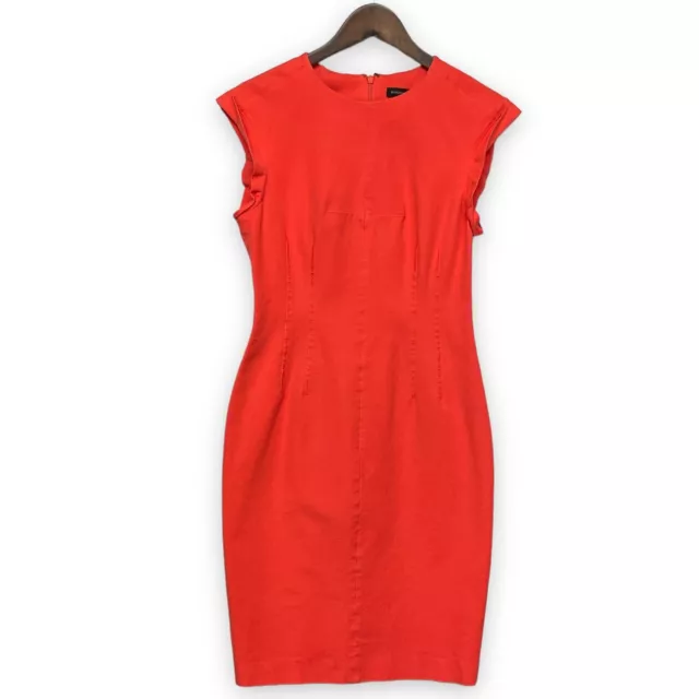 Banana Republic Sleeveless Sheath Dress Women Size 8 Fitted Orange