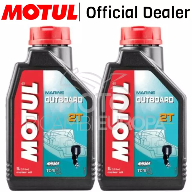 2Lt Olio Motul Outboard 2T 2-Tempi Fuori Bordo Marine Olio Motore Tc-W3 5