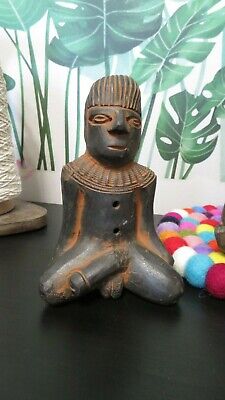 2 Vintage African/Tribal/Egyptian ceramic, terracotta Sex Whistles, Art, rare, m 2