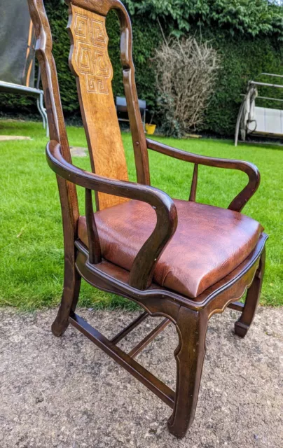 Late 20th Century Leather Hardwood Chair - by Universal Furnitture circa 1990 3