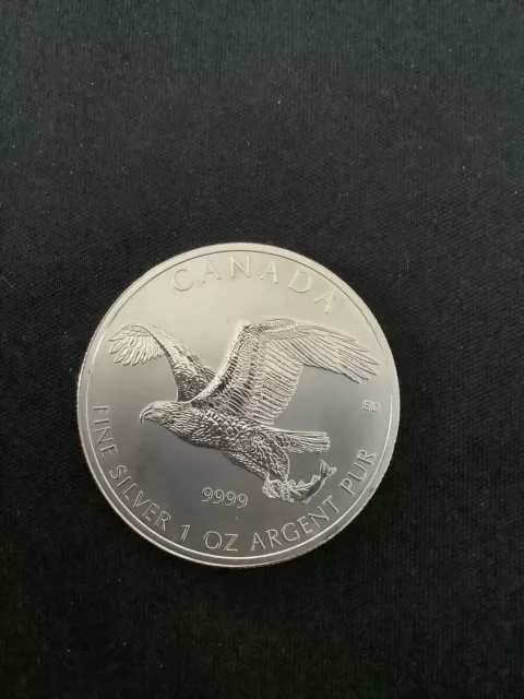 2015 Bald Eagle Birds Of Prey Canada 9999 Fine Silver 1 Oz $5 Coin