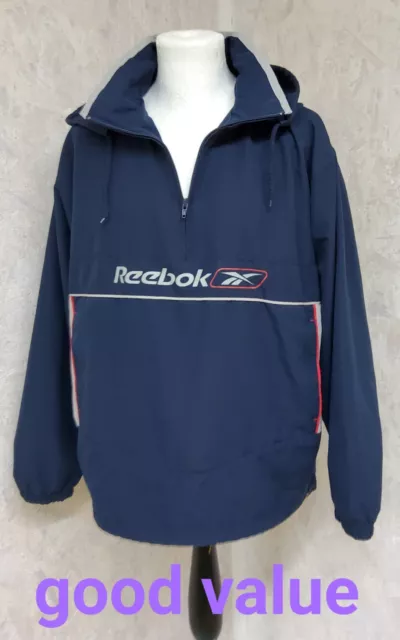 Reebok Mens Sport Windproof Jacket UK Size L Dark Blue Colour Hooded