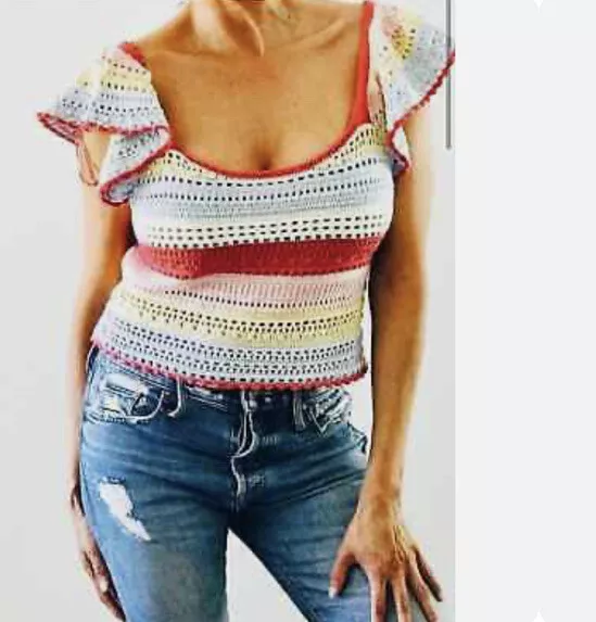 SINCERELY JULES colorful Crocheted Top
