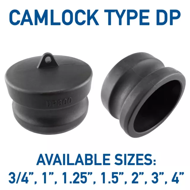 Camlock 3/4" - 4" TYPE DP Groove Coupling Male Cam to Blank Dust Cap IBC Tank