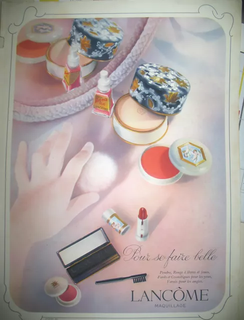 Publicite De Presse Lancome Parfum Maquillage Pour Se Faire Belle French Ad 1941