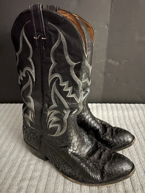 VINTAGE NOCONA BOA Python Snakeskin Cowboy Boots 10 EEE Back Cut USA ...