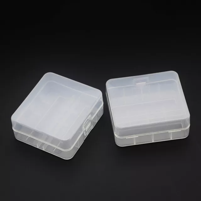 2 pièces porte-boîte de rangement pour batterie en plastique à double fente pour porte-batterie 26650 3