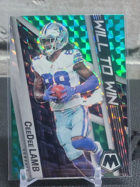 2022 Mosaic Football CeeDee Lamb #WW-18 Green Prizm Will To Win Dallas Cowboys