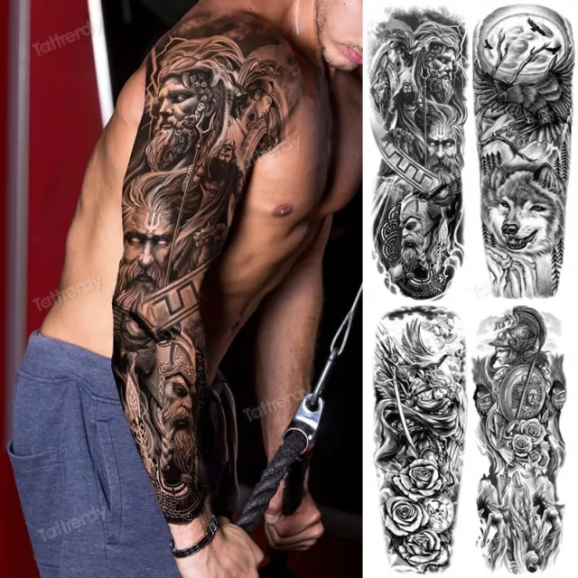 12 Mangas Tatuadas Postizas Diseño Tribal brazos piernas Nylon Spandex